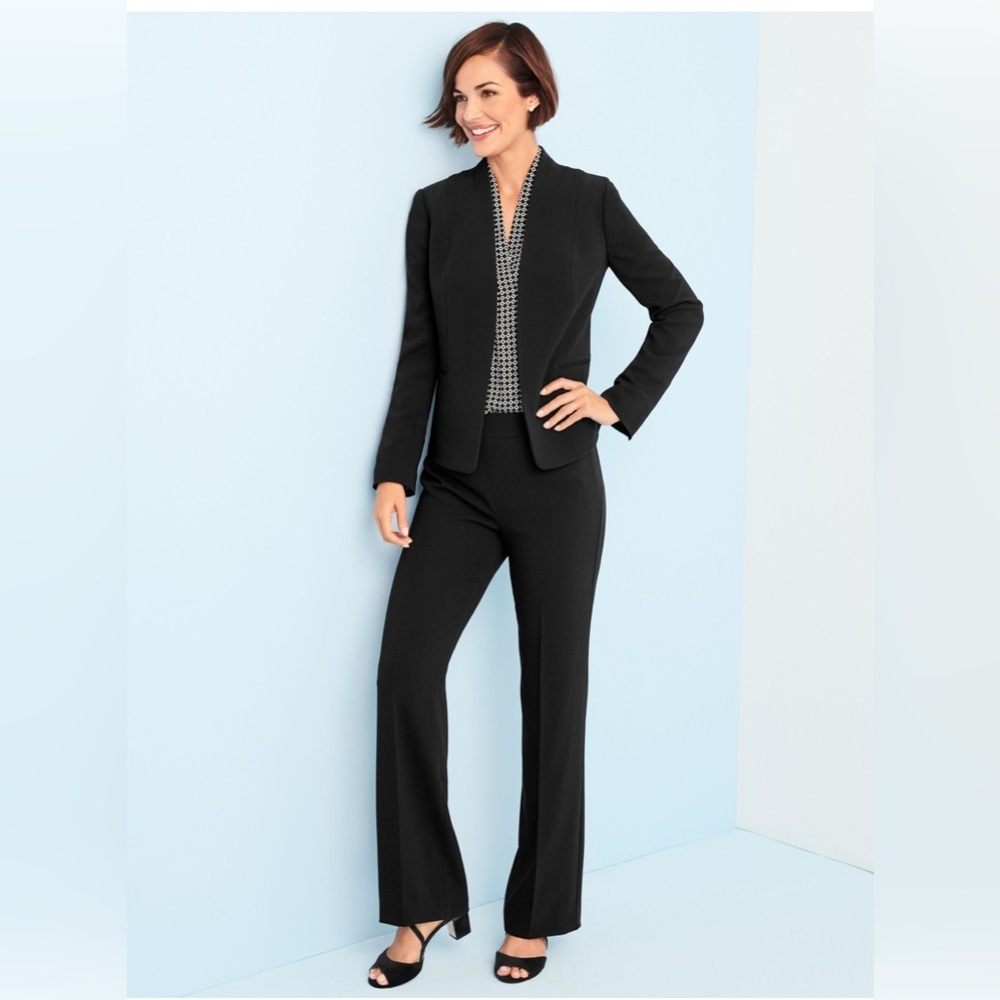 Talbots Black Easy Travel Straight Leg Pants